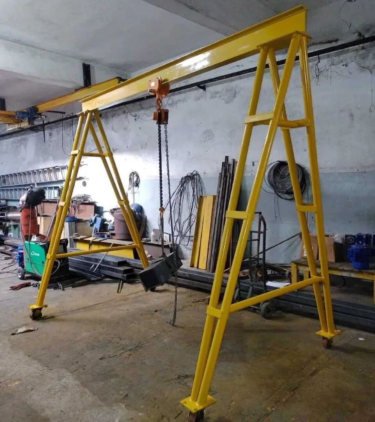 mini portico manual para una tonelada visto de lado