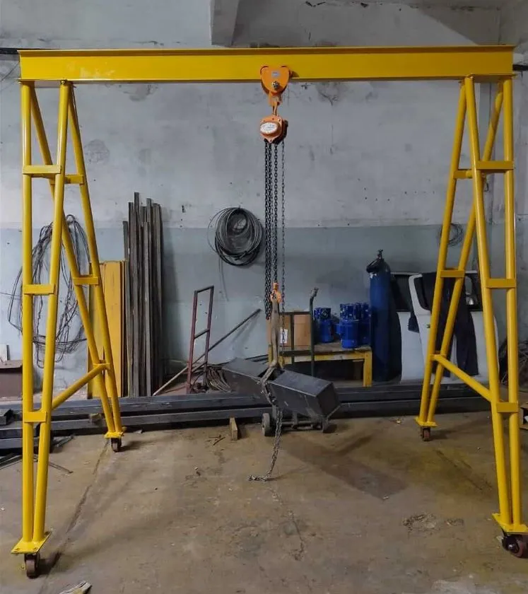 mini portico manual para una tonelada visto de frente